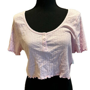 NWT BP PINK SHORT SLEEVE RIBBED TOP
